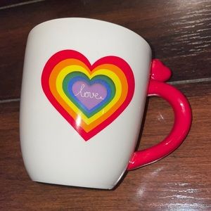 Rainbow heart love mug